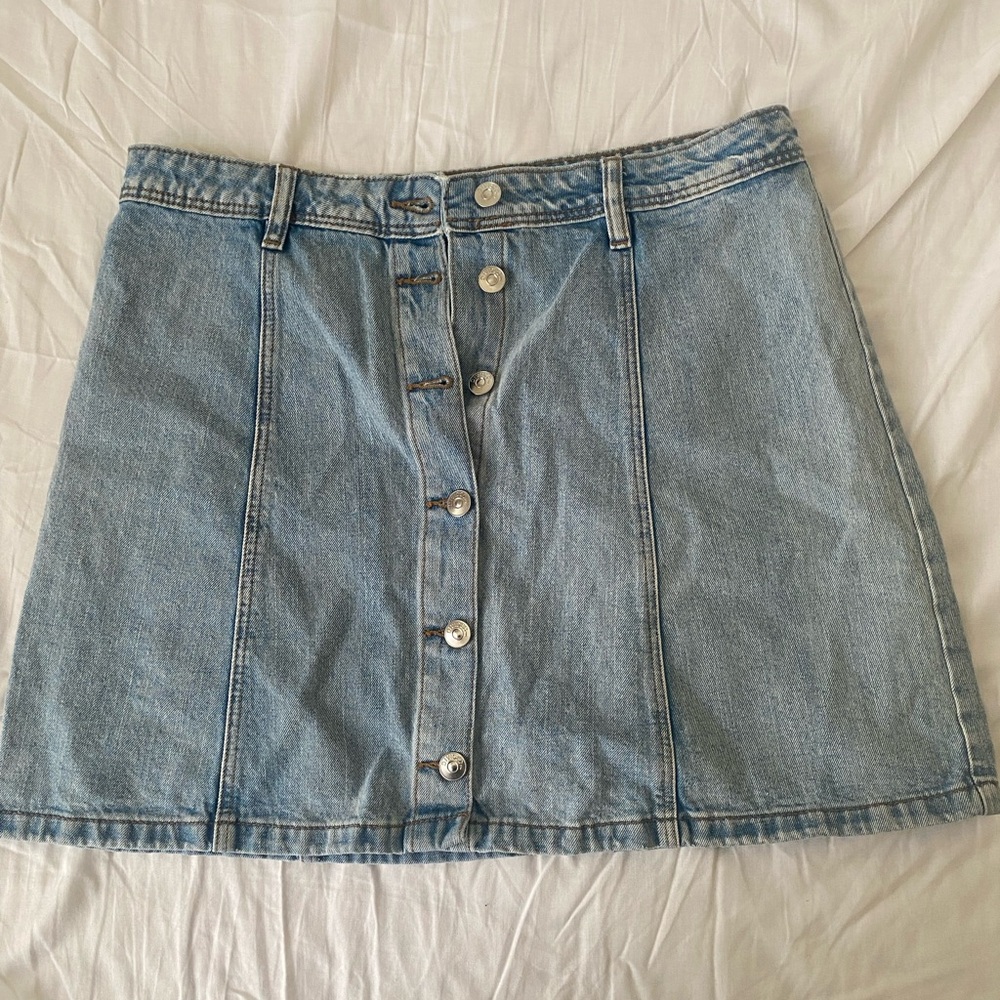 H&M Blue A-Line Mini Skirt